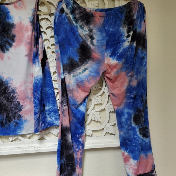 Bloomin Peachskin Tiedye Set 2XL Pants Large Top Lounge Bundle Of 2 - Picture 10 of 15